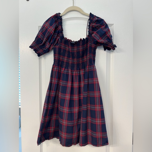 Hill House Home Athena Iris Plaid Tartan Smocked Nap Dress, Small - Picture 1 of 16